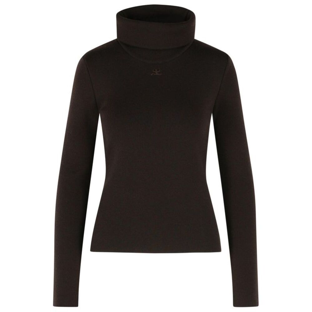 Courreges Brown Merino Wool Turtleneck Sweater Women